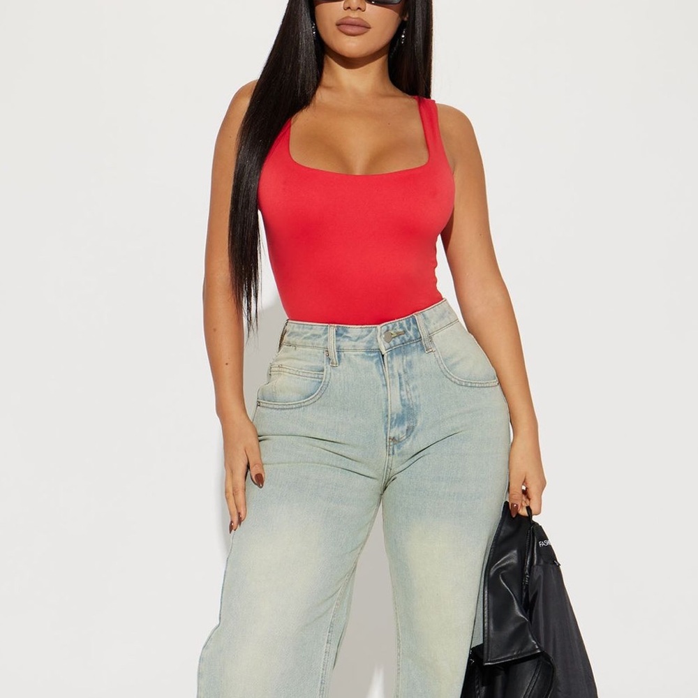 A New Day Red Tank Bodysuit